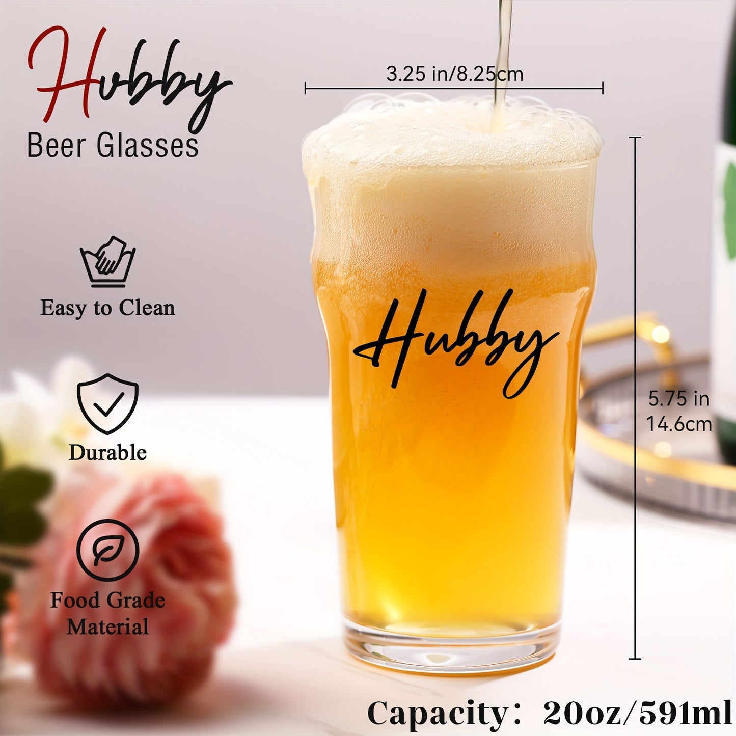 Hubby & Wifey Glass Set